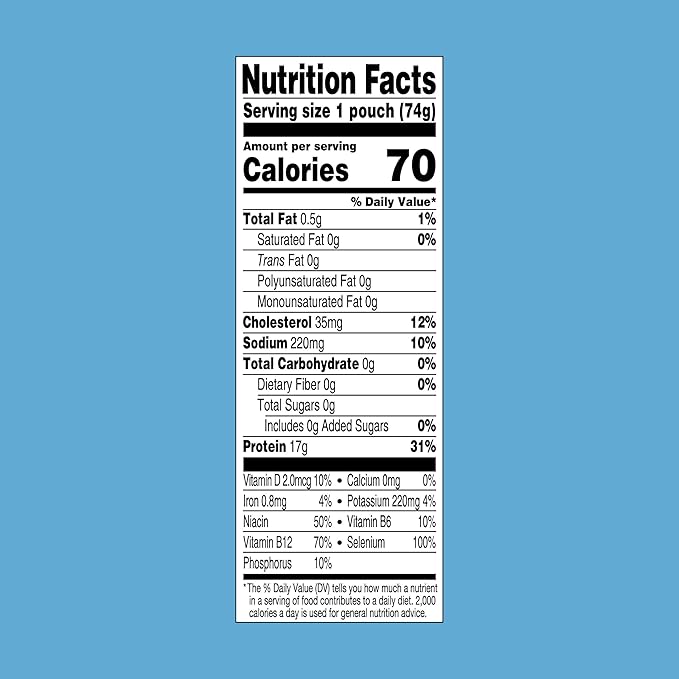 StarKist Reduced Sodium Chunk Light Tuna in Water, 2.6 oz Pouch (24 Pack) Ready to Eat Wild Caught Tuna, 17g Protein, Gluten Free, Soy Free, Kosher, Perfect for Salads, Keto Meals and Snacks