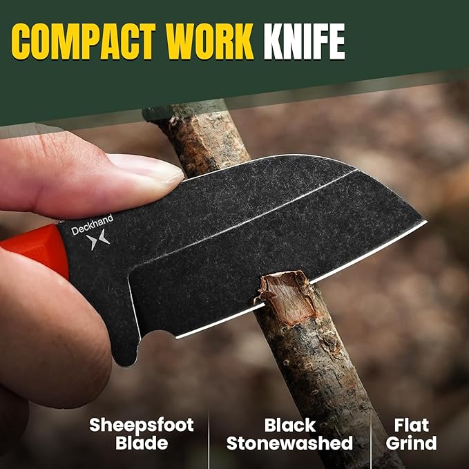 Kizer Deckhand Fixed Blade Knife with Sheath, D2 Blade Camping Knife G10 Handle, Fixed Blade EDC Knives for Men Women, Outdoor Hunting Hiking Survival Knives 1062M1
