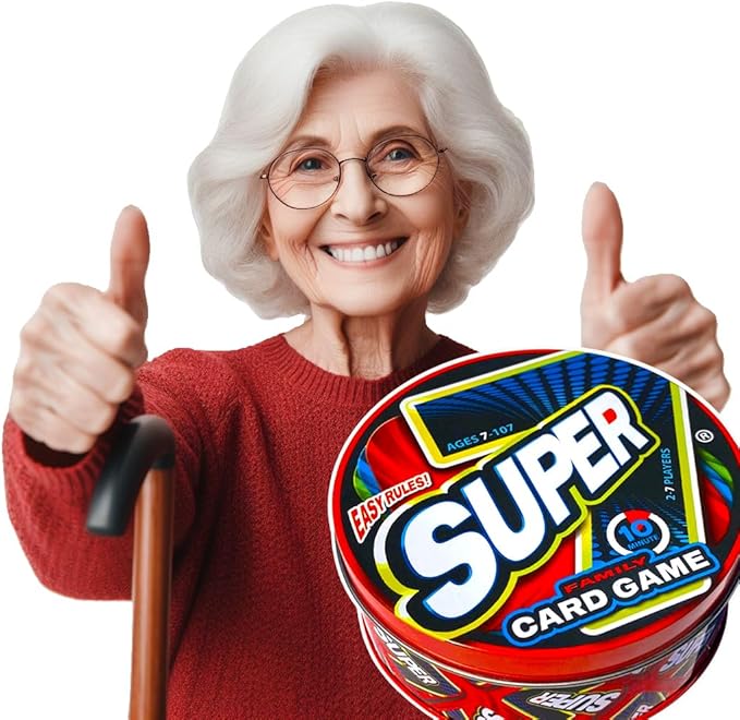 Super 7 Family Card Game Collectible Tin – for Kids and Adults, Family Game Night, Fast Games, Easy to Learn, 2-7 Players, Ages 7 to 107!