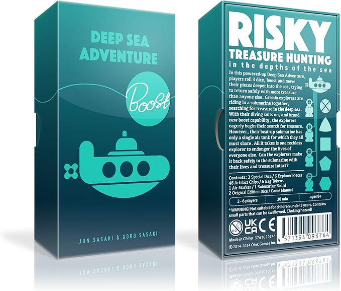 Oink Games Deep Sea Adventure Boost ??Push-Your-Luck Family Board Game | 2?? Players | Ages 8+ | Portable Travel Game