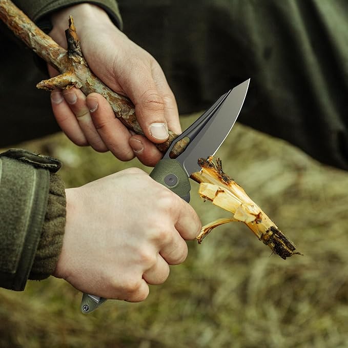 FINTISO Apollo Pocket Knife, 3.3" 14C28N Blade G10 Handle Folding Knife with Liner Lock, Small EDC Knife with Pocket Clip for Camping, Survival, Hunting, Unique Gift for Men Women