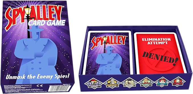 SPY ALLEY Card Game Bundled with Spy Trap Card Game. Family Friendly Strategy Games