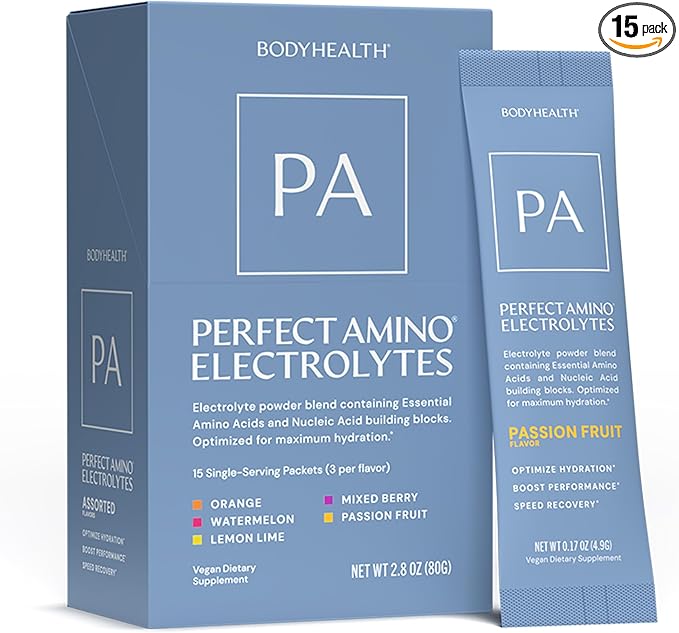 BodyHealth PerfectAmino Electrolyte Drink Mix ??Variety Pack??No Sugar, Keto & Fasting Friendly, Hydration with Trace Minerals ??Stick Packs