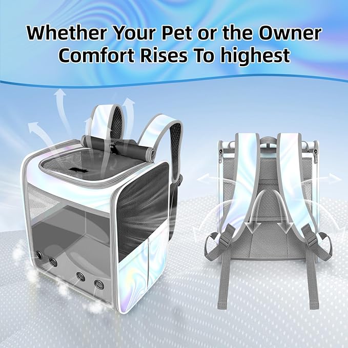 Cat Backpack Pet Carrier Backpack for Small Cats and Dogs, Dog Carrier Backpack with Inner Safety Leash Can be Used for Travel