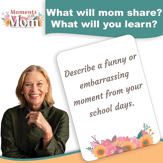 Game That Song Moments with Mom - Conversation Cards Gift for Mother's on her Day! Includes 120 question Cards for boy and Daughter Gifts to Learn More About her! Fun!