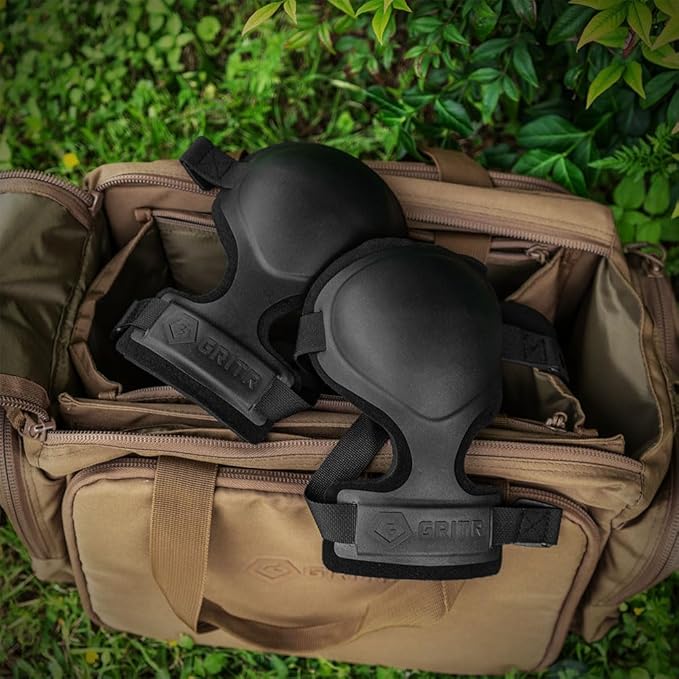 GRITR Tactical Knee Pads for Work, Hunting, Construction, Gardening, Paintball w/Foam Padding, Hard Shell & Adjustable Straps - Heavy Duty Professional Knee Protectors for Men & Women