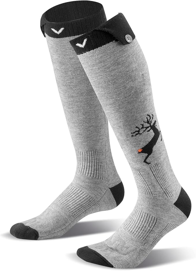 VEVOR Heated Socks, 6000mAh Battery Powered, Rechargeable Heating Socks with 4 Heating Levels, Electric Heated Sock with APP Control for Men Women, Foot Warmer for Hunting Riding Camping Hiking