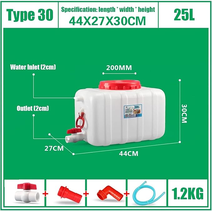 NAKAN Large Storage Container Portable Water Bucket Plastic Travel Desktop Container Rainwater Collection Storage Container Outdoor Water Storage for Camping Hiking Climbing(Size:25L)