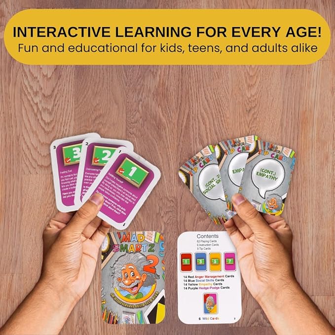 Thought-Spot Mad Smartz 2 an Interpersonal Skills Card Game for Anger and Emotion Management Social Skills Top Educational Learning Resource for Kids and Adults Fun for School and Therapy CBT