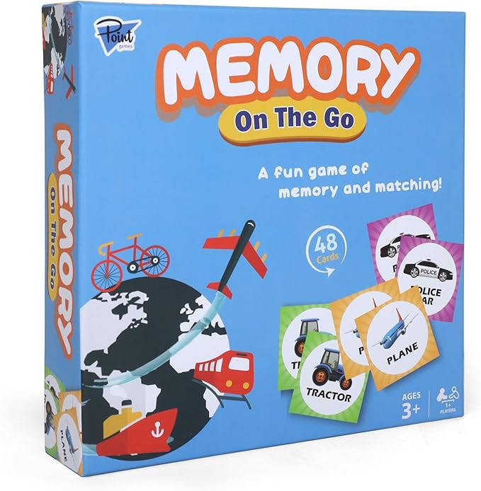 Point Games Memory Game for Kids, Matching Card Games, Flash Cards - Educational Toys - Preschool Learning - Birthday Gift for Boys & Girls Ages 3+