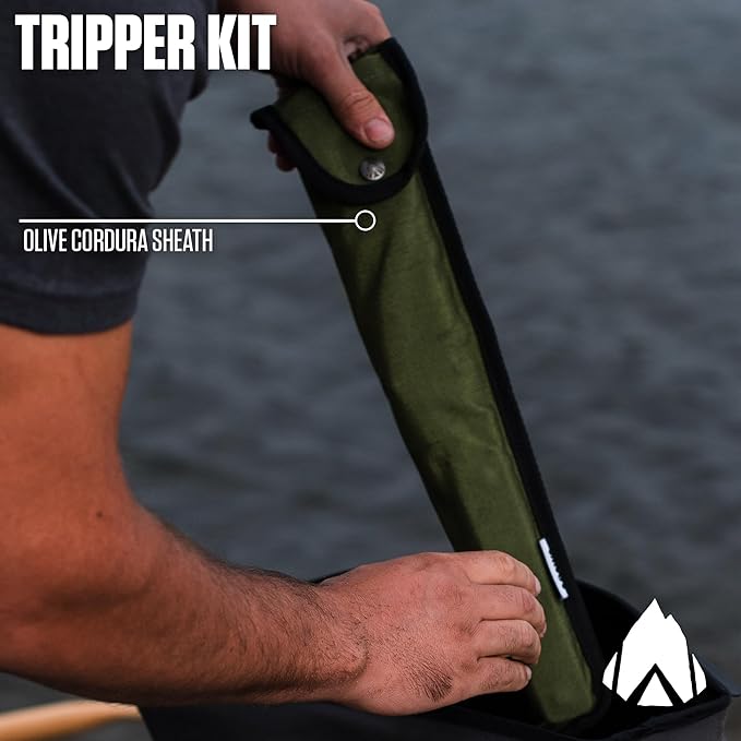 AGAWA - BOREAL15 Tripper Kit - Includes 15" Folding Saw, Nylon Carrying Case, 15" All-Purpose & 15" Aggressive Blade - For Camping, Hiking & Survival Gear (Black Frame/Green Handle)