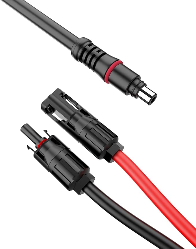 Solar ConnectorsTo DC7909, DC8020 Adapter Perfectly Solar Connector, Compatibility with Jackery Portable Power Station, Solar Panel Extension Cable, 12AWG Heavy Wire