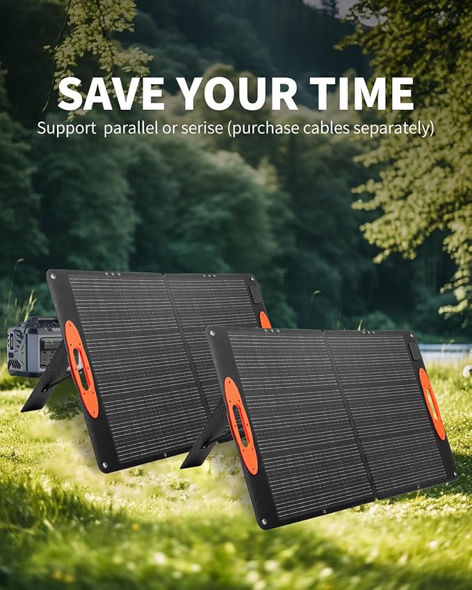 100W Foldable Solar Panel Charger - High Efficiency ETFE Lamination, Waterproof Design, MC4 Output, Portable Solar Power for Camping, RV, and Outdoor Gear