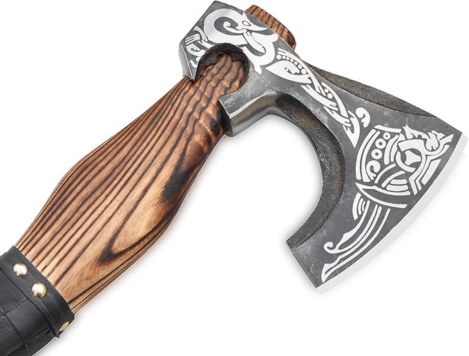 | Exquisite Handmade Viking Axe - Ideal for Collectors & Enthusiasts | Authentic, Artisan-Crafted | Medieval Styled Axe with Durable and Robust High Carbon Steel (GC-AX12)