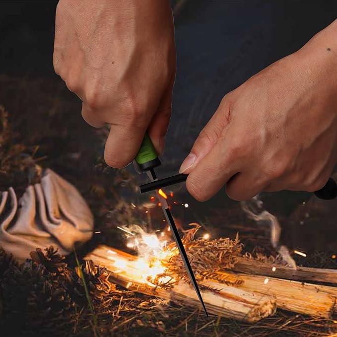 Fixed blade hunting knife-Stainless Steel Blade,Fixed blade knife with sheath, Fire Starter, Sharpener, Whistle and Compass,Survival Tactical Knife for Hunting,Fishing,Camping and Bushcraft