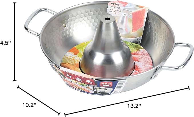 Pearl Metal Warakuan HB-5969 Stainless Steel Shabu-shabu Pot, 10.2 inches (26 cm), Made in Japan, Gas Fire Only
