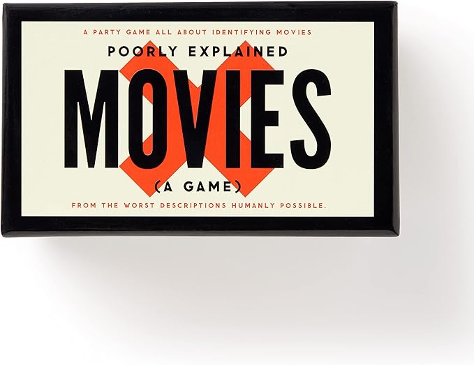 Brass Monkey Poorly Explained Movies – Party Game with 300 Cards Featuring Uniquely Terrible Descriptions of Movies, Suitable for 2-8 Players