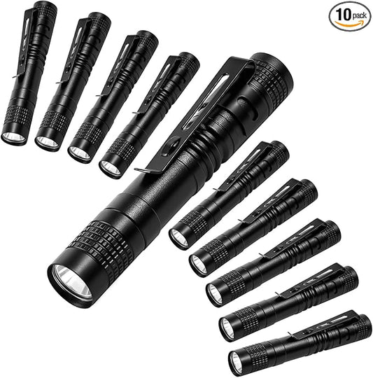 10 Pack Mini LED Flashlight 3.3 Inch Pocket Pen High Lumens Handheld Flashlight with Clip for Camping,Outdoor,Emergency