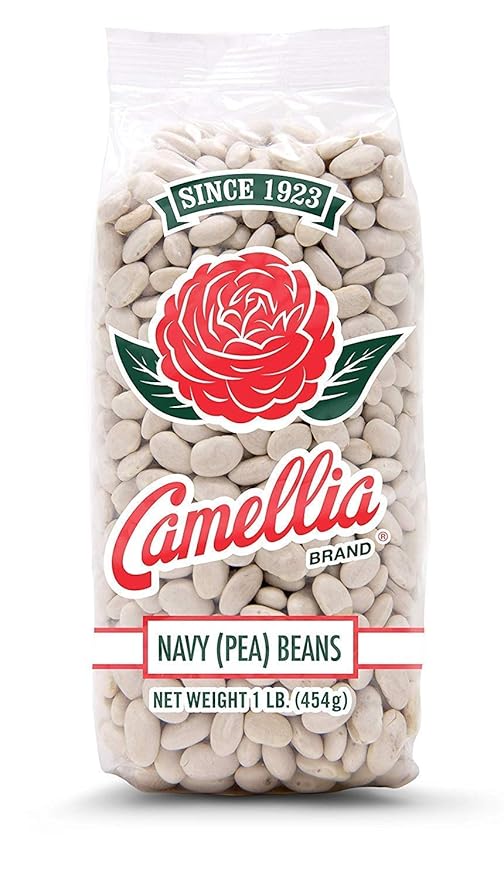 Camellia Brand Dried Navy (Pea) Beans – Premium White Beans for Southern-Style Baked Beans, Soups, Stews, and Healthy Vegetarian Meals – Non-GMO, Gluten-Free, 1 Pound (Pack of 12)