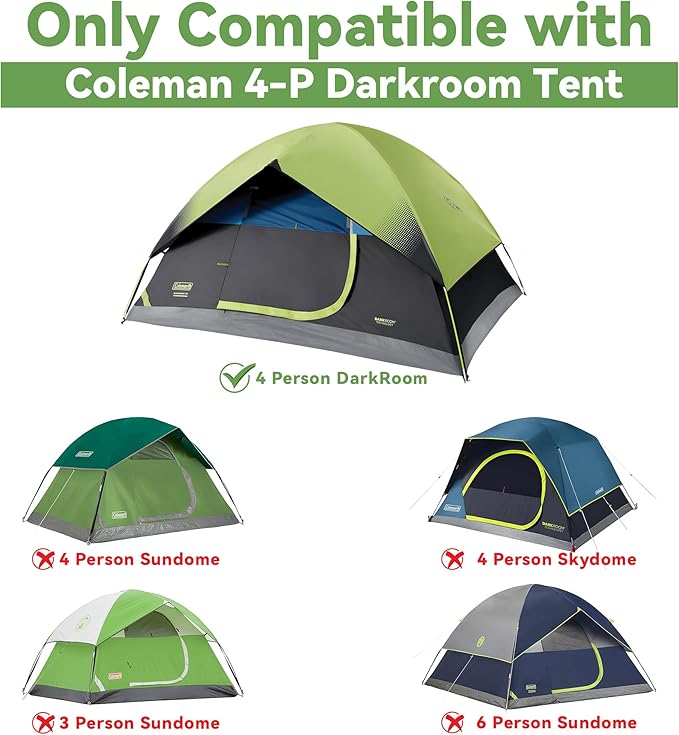 Upgrade 3 PCS Tent Poles Replacement for Coleman 4 Person DarkRoom Camping Tent