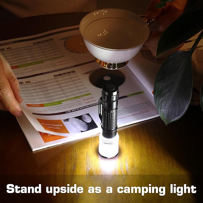 HAUTMEC 700 Lumens Rechargeable Flashlights Waterproof LED Flashlight with Zoomable Beam Bright Tactical Pocket Flashlight Torch with Adjustable 4 Modes for Camping, Outdoor, Hiking, Emergency