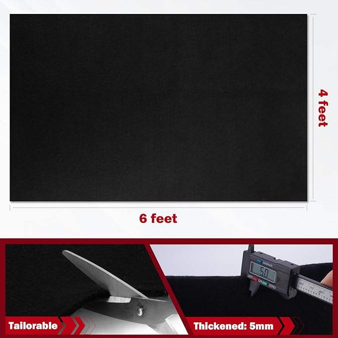kanhiro 4x6 Feet Large Welding Blanket Fireproof Pad, 5mm Thickened Resistant Carbon Felt Cloth, Flame Retardant Fabric, Heat Shield for Soldering, Firepit, Grill Cover, Smoker