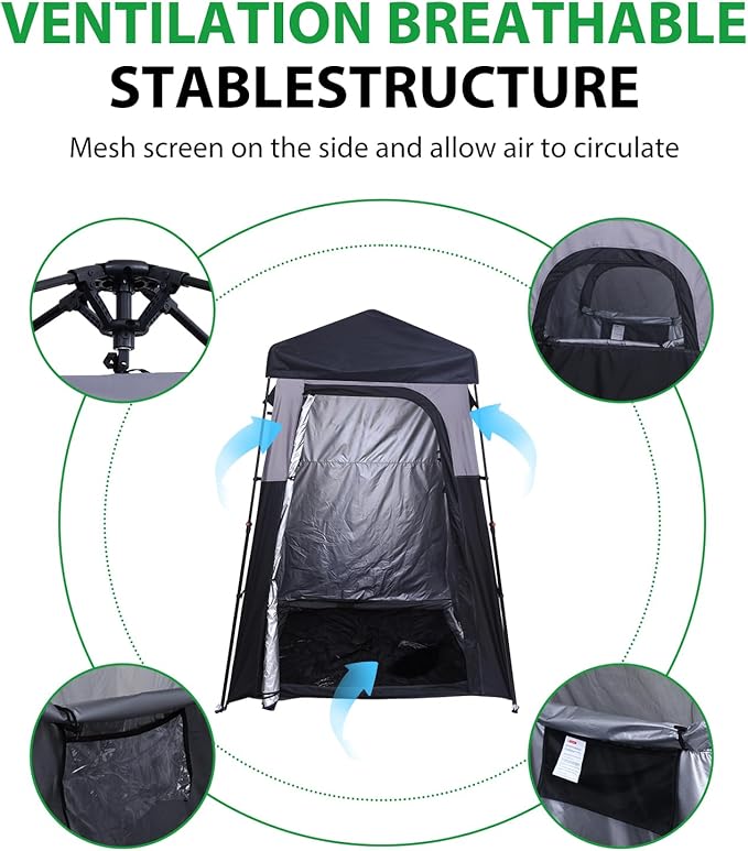 Nice C Camping Shower Tent, Instant Pop Up Privacy Changing Tent, Outdoor Shower Enclosure, Toilet Tents, Camping Bathroom, Oversize (Square ??1 Room)