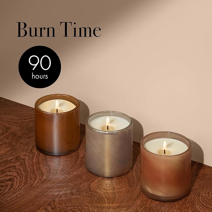 LAFCO New York Holiday Signature Candle, Birchwood Molasses - 15.5 oz - 90-Hour Burn Time - Reusable, Hand Blown Glass Vessel - Made in The USA