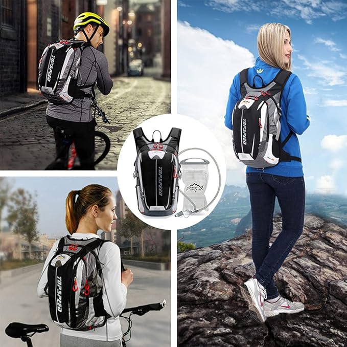INOXTO Hydration Pack Backpackï¼?8L Hydration Pack Lightweight Water Backpack with 2L Water Bladder Bag Daypack for Hiking Running Cycling Camping Hunting for Women Men