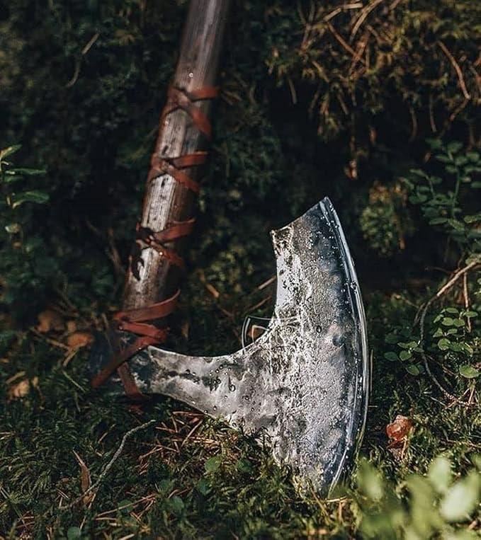 Forest Hunting |42”Two Handed Large Berserker Axe, Large Norse Axes,Scandinavian Style Viking Axe Double Headed ax, Real Battle ax, Wood Handle self Defense Weapons War Hatchet (Large Norse Axe)