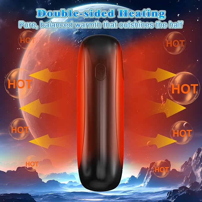 Hand Warmers Rechargeable 2 Pack, Electric Dual-Sided Heating with LED Display & Flashlight, Max 127?? 13Hrs Long Lasting Pocket Heater for Raynauds, Golf, Hunting Essentials, Gifts for Men Women