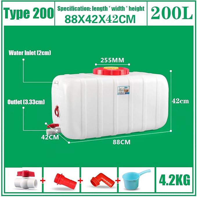 NAKAN Large Camping Water Containers with Tap Ultralight Portable Waterbucket Water Tank Emergency Cube Water Carrier for Home Camping Picnic BBQ Self-Driving Tour(Size:200L)