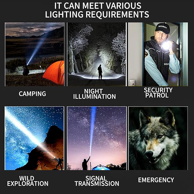 2Pack Flashlights High Lumens Rechargeable 5000 Lumens, Super Bright LED Tactical Flashlight with Magnetic 9 Modes, COB Side Light for Camping, Hiking, Dog Walking