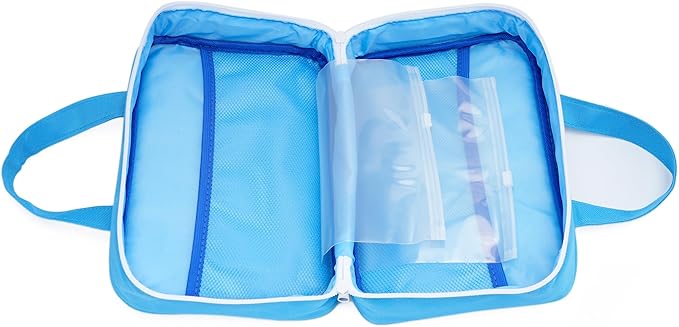 Compact Empty First Aid Kit Bag Emergency Trauma Medical Pouch Travel Medicine Organizer Bag for Home, Camping, Traveling, Car (Blue)
