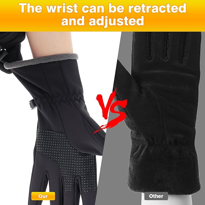 Moon Kitty Women?™s Winter Waterproof Running Gloves Windproof Thermal with Touchscreen Fingers Cold Weather Gloves for Women
