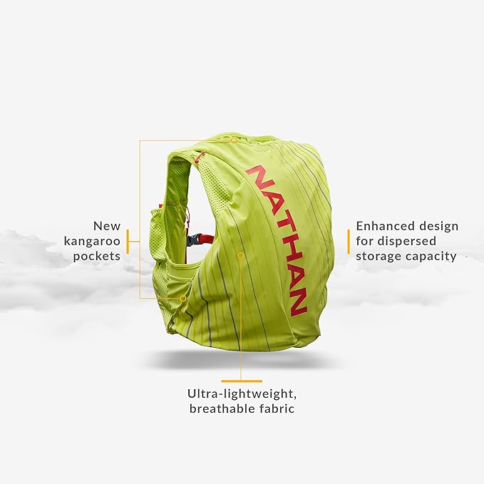 Nathan Unisex Pinnacle Race Vest w/ 12L Hydration Pack, Running Vest with Water Bladder, Hydration Vest for Running Women, Water-Resistant, Moisture Wicking