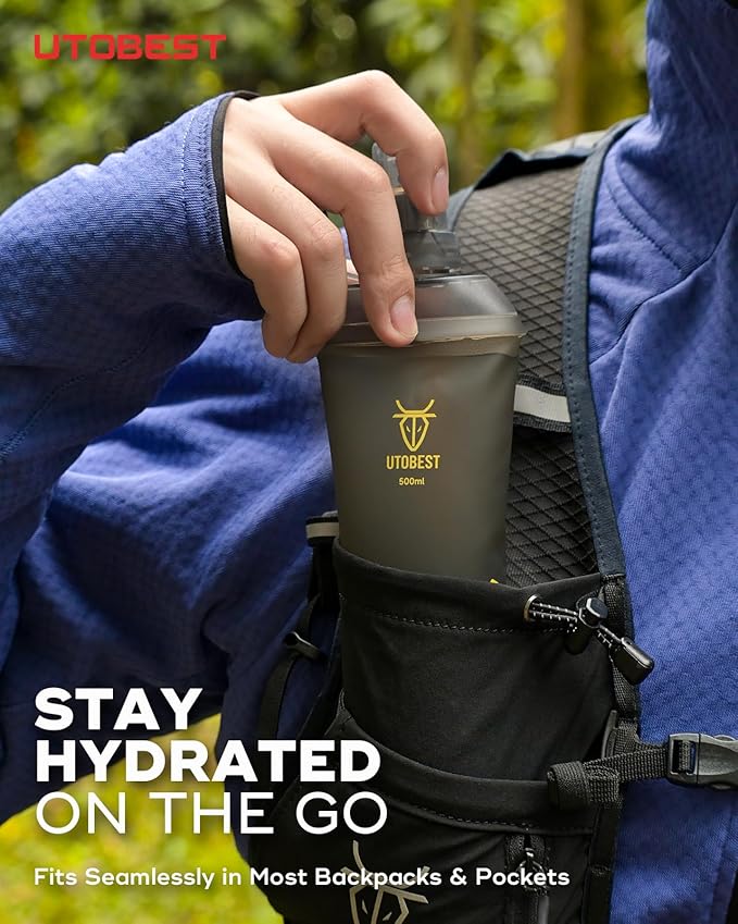 Soft Flask, 1 Pack Flexible TPU Hydration Water Bottle, Collapsible for Running, Hiking, Cycling, Climbing, and Marathon