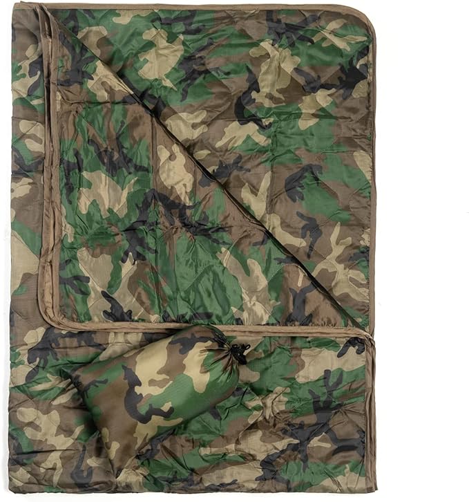 Poncho Liner Military Insulation Outdoor Camping Blanket for Travel, Beach, Grass, Picnic, Car Emergency, Outdoor, Survival