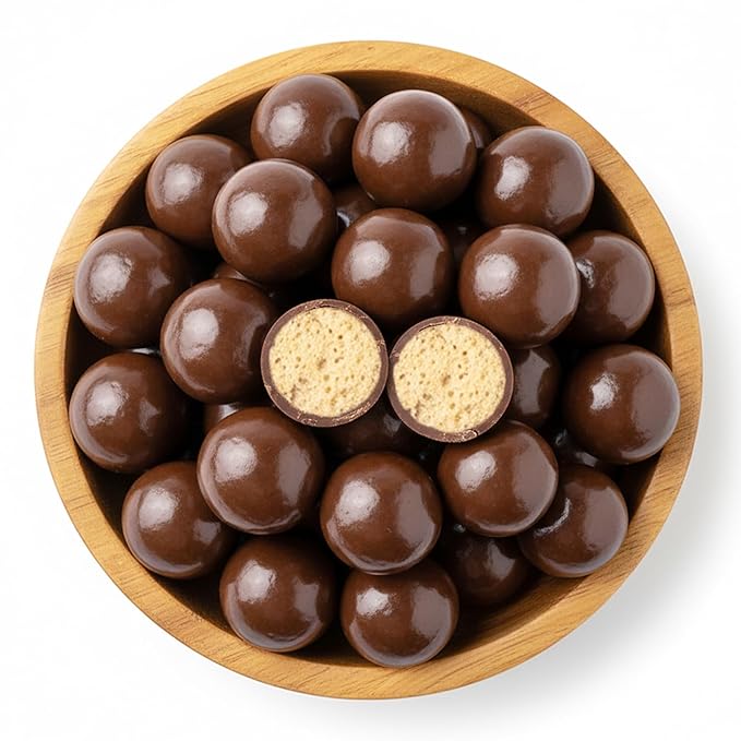 NY Spice Shop Belgian Dark Chocolate Malt Balls Party Decorations - 1 Pound Malted Milk Balls Candy Birthday Gifts - Chocolate Malted Milk Ball - Dark Chocolate Malt Ball Holiday Snacks