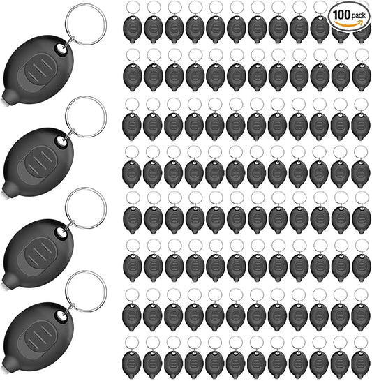 100PCS Mini LED Keychain Flashlight ??Ultra Bright White Light, Micro Pocket Torch for Emergency, Camping, Everyday Carry ??Batteries Included