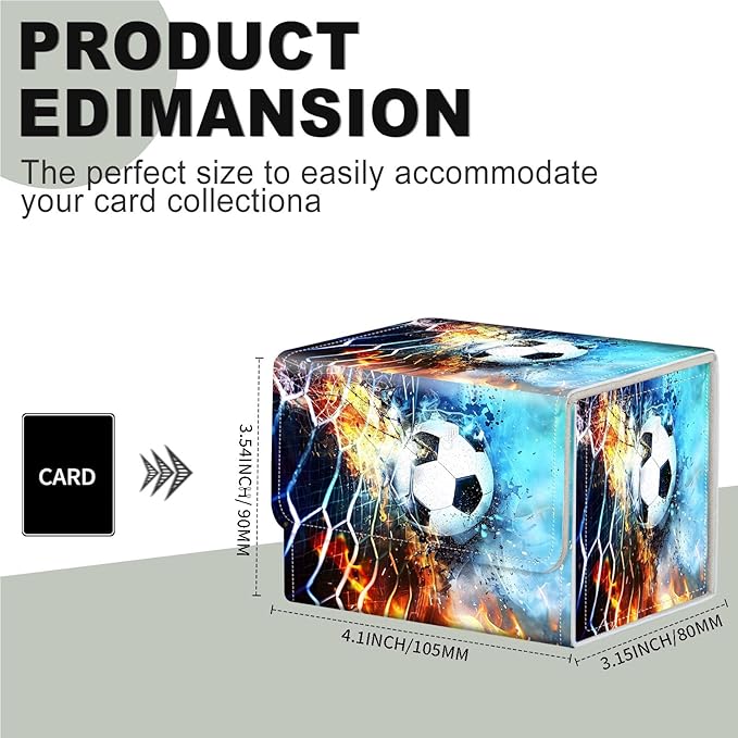 for MTG Card Storage Solution - for MTG Card Box and Commander Decks, High Capacity Anime Card Sleeves for Mtg Deck Box, Designed Specifically for Mtg Players, Fire Ice Football