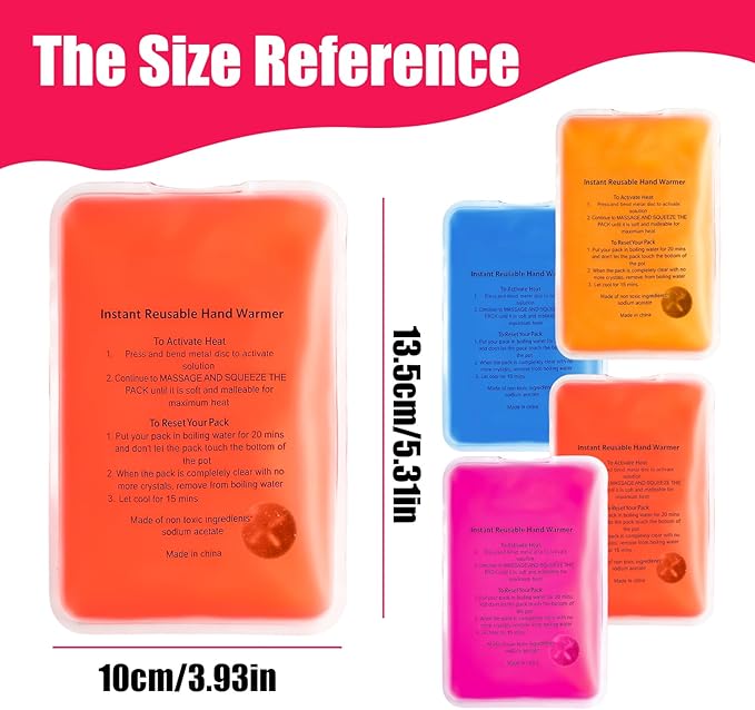Reusable Snap Portable Lasting Heating Hands Heater,Pouch Gel Cute Long Lasting Warmth for Camping, for Women Men