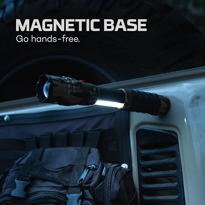 NEBO SLYDE King 2K Flashlight | 2000 Lumens, 7 Light Modes, Rechargeable COB Work Light & LED Flashlight, Magnetic Base, Waterproof, Great for Camping & Hunting, Includes USB-C Charging Cable