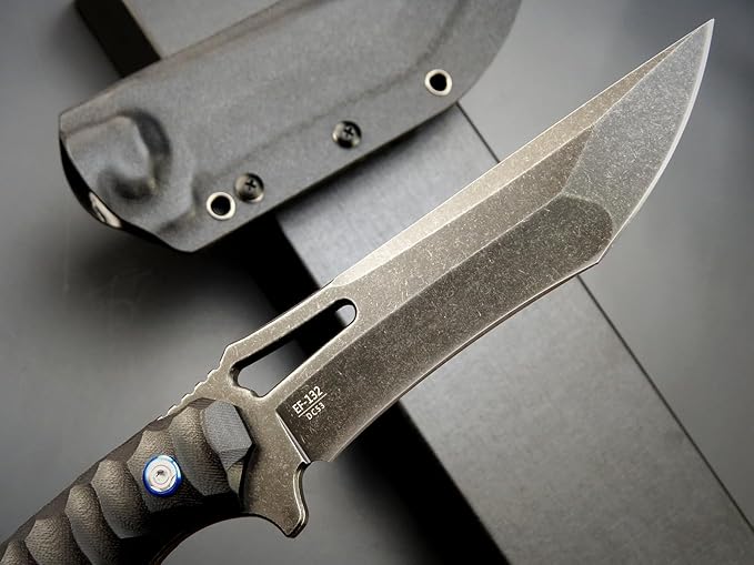 Eafengrow EF132 Fixed Blade Knife, DC53 Steel Blade,G10 Handle Full Tang EDC Fixed Knifes Straight Knife for Working Camping Hunting with Kydex Sheath