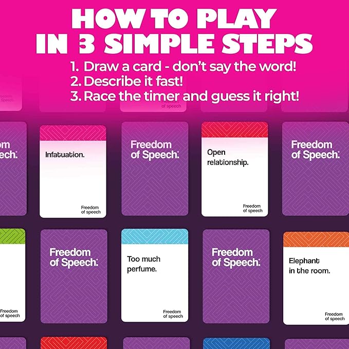 QUOKKA Freedom of Speech Card Board Game - Life Happens Edition - Fast-Paced | Guess The Word | Easy to Play - Party Game for Game Night