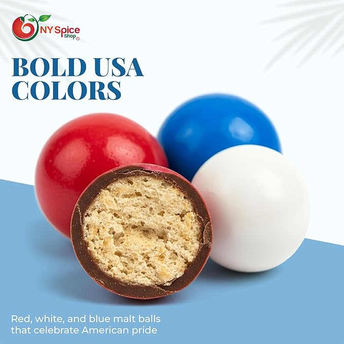 NY Spice Shop American Chocolate Malt Balls Party Decorations - 8 Ounce Malted Milk Balls Candy Birthday Gifts - Chocolate Malted Milk Ball - Dark Chocolate Malt Ball Holiday Snacks