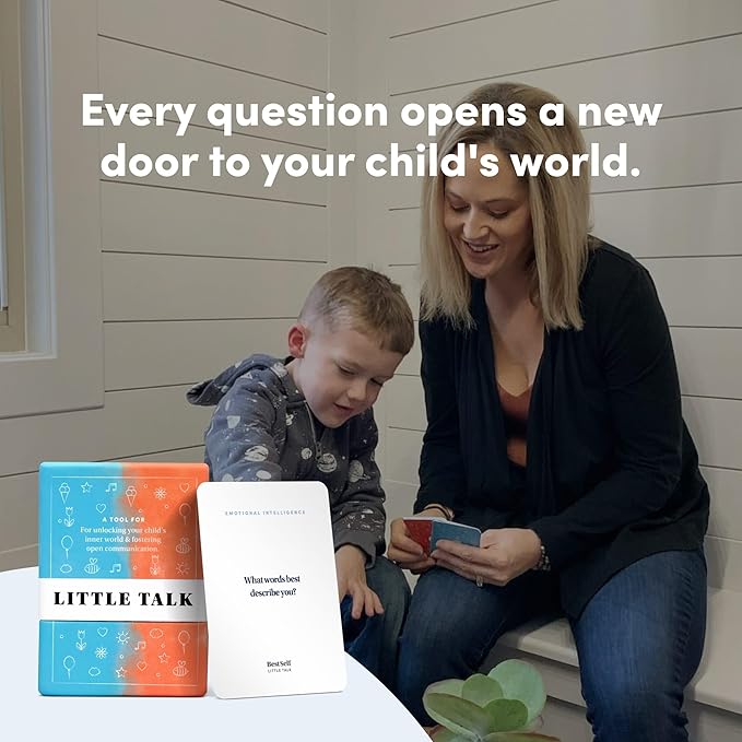 Little Talk Conversation Cards for Kids ??170 Prompts for Social Skills, Family Games, Travel & Therapy ??BestSelf Deck for Ages 4-12, ADHD Tools, Homeschool Gifts & Road Trip Activities