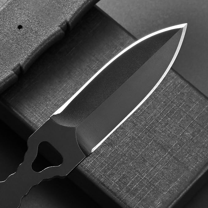 GTK397 Cool Fixed Knife D2 Steel Blade Stainless Steel Handle EDC Tool Knifes for Outdoor Camping Adventure Survival(B)