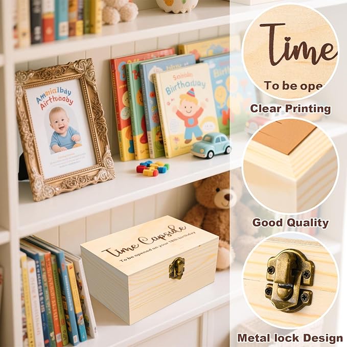 Time Capsule Box 1st Birthday Party Activities, First Birthday Party Games Favors for Girls or Boy, 1st Gifts for Party Decorations