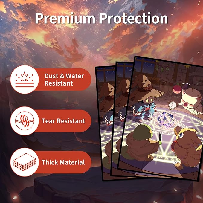 MTG Card Sleeves(Fantasy Family) Art Card Sleeves Deck Protector, Clear Front & Matte Back, Smooth Shuffle